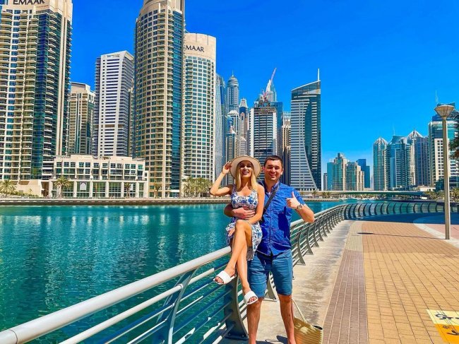 Супруги Андрей Шабарин и Роза Райсон на отдыхе в Дубае
